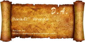 Dankó Aranka névjegykártya